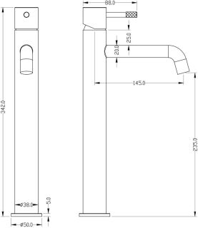 Смеситель для накладной раковины Boheme Uno золото 462-MG